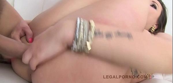  LEGALPORNO FULL SCENE - Akasha Cullen fucked in her fat juicy ass by 3 cocks